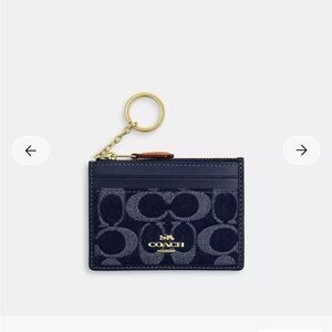 Coach Denim and Vachetta Leather Card Holder